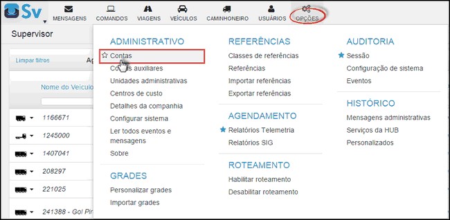 Supervisor - MenuContas