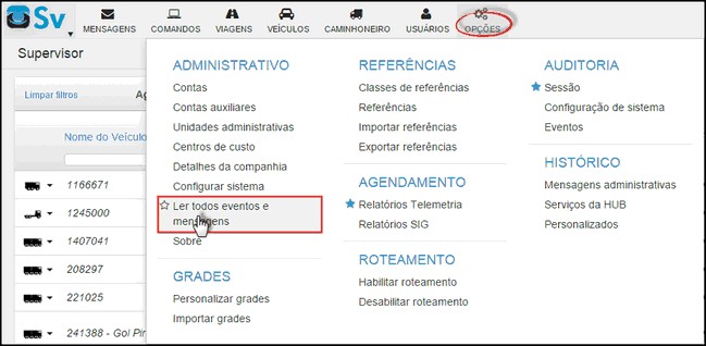 Supervisor - MenuLerEventosMensagens