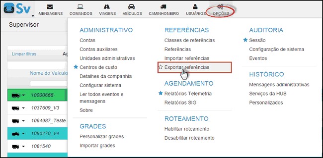 Supervisor - MenuExportarReferencias