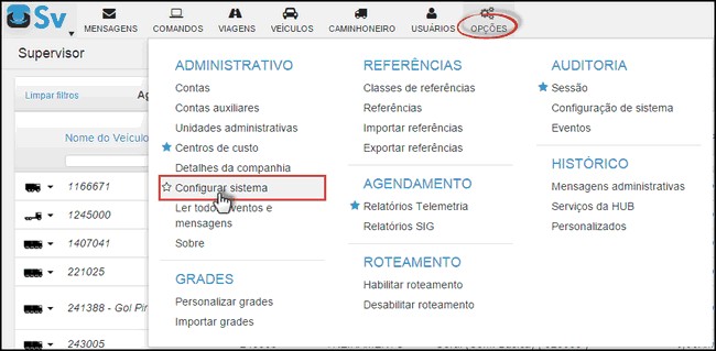 Supervisor - MenuConfigurarSistema