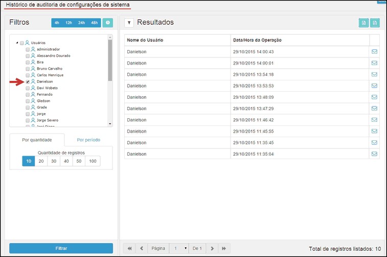 Supervisor - HistoricoConfiguracaoSistema