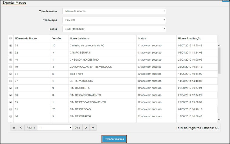 Supervisor - ExportarMacros