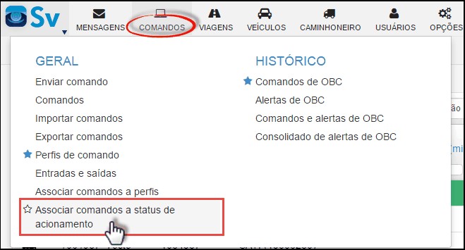 Supervisor - MenuCAssociarCOmandos