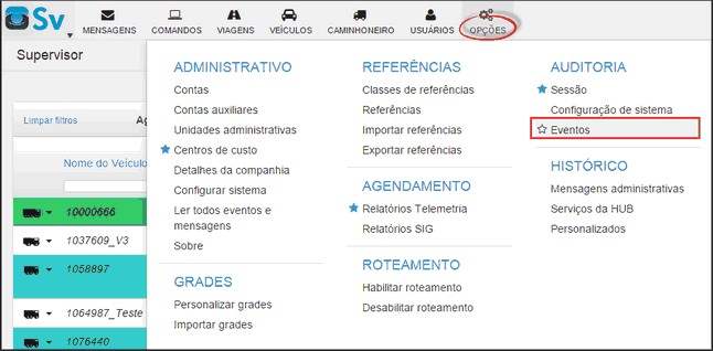 Supervisor - MenuEventosAuditoria