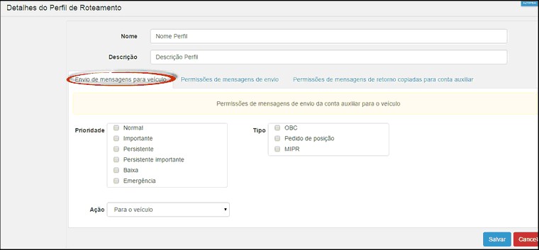 Supervisor - DetalhesPerfilRoteamentoCelular